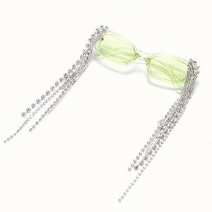 แว่นกันแดดแฟชั่นขายดีปี 2020 ป้องกันรังสียูวี 400 ประดับเพชรสำหรับผู้หญิง กรอบเล็ก แว่นกันแดดทรงสี่เหลี่ยมสำหรับผู้ชาย - Product Image 4