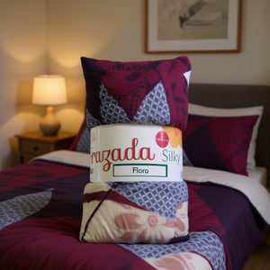 Parure de lit Razada, taille matrimoniale, motif floral patchwork, tissu polaire soyeux, 10 pièces - Product Image 2