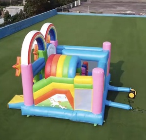 <span class=keywords><strong>Castillo</strong></span> Inflable con Tobogán, Túnel y Piscina de Pelotas con Diseño de Unicornio Arcoíris, Parque Infantil Inflable para Niños, Diversión al Aire Libre - Product Image 4