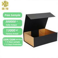 Boîte d'emballage magnétique rigide en carton recyclable sur mesure, boîte cadeau pliante de luxe avec couvercle magnétique