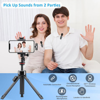 Microphone sans fil 2 en 1 K8 K9 2.4G, microphone cravate pour conférence, microphone cravate pour diffusion en direct avec récepteur pour iPhone et téléphone Android
