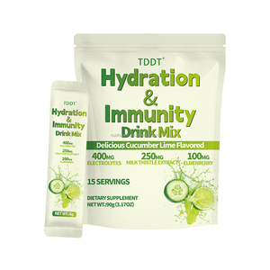 <b>Hydration</b> and Immunity Drink Mix <b>Powder</b> Cucumber Lime Flavor Dietary Supplement Sugar Free & Caffeine Free for Adults - Product Image 1