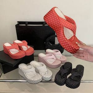 Chaussures de mode pour femmes, sandales compensées à plateforme, talons hauts, mules et tongs pour l'été et la plage - Product Image 1