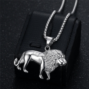 Collar de Joyería Fina de Moda con Colgante de León Animal Estilo Hip Hop, Chapado en Oro PVD sobre Acero Inoxidable 316, para Hombres y Mujeres, Venta al por Mayor - Product Image 6