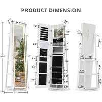 Armoire de présentation de bijoux minimalisme moderne miroir complet rotatif à 360 degrés au sol