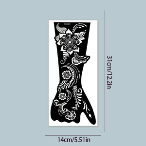 Pochoirs de henné rétro à grandes fleurs et motifs de vigne, modèles ajourés exotiques pour mariages indiens et Mehndi, autocollants de tatouage écologiques - Product Image 6