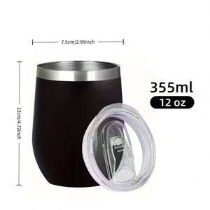Stemless Wine Tumbler 12oz Double Wall Stainless Steel <b>Hot</b> <b>Cold</b> Retention Ready to Ship - Product Image 2