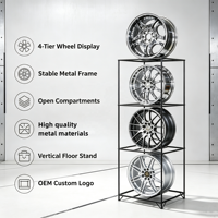 Support de Présentation Métallique Moderne Personnalisé pour Jantes de Voiture, Camion et Moto – Idéal pour Showroom et Magasin de Détail