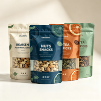 Staande zak met venster, hersluitbaar voor snackverpakkingen, geschikt voor noten, gedroogd fruit, aluminiumfolie, plastic ritsen