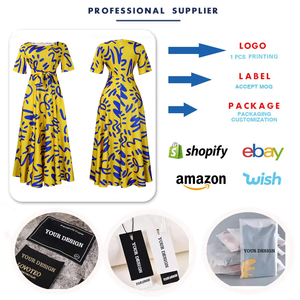 Q125 Customized Summer <strong>Dresses</strong> Women Casual Elegant <strong>Lace</strong> up Graffiti Printed <strong>Maxi</strong> <strong>Dress</strong> Ladies Church <strong>Dresses</strong> for Women - Product Image 3