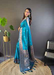 Sarees de Seda Suave Listos para Usar, Sarees de Fiesta, Sarees de Boda para Mujer, Sarees de Novia Indios Disponibles en Grandes Cantidades - Product Image 5