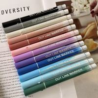 Marqueur professionnel 2026 à double ligne, 24 couleurs, effet métallique argenté, stylo éblouissant pour dessin et peinture, séchage rapide, non toxique, pour l'art