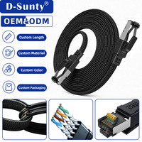 Câble Ethernet OEM CAT8 SFTP 40 Gbit/s 30AWG en cuivre noir blindé tressé RJ45, cordon de brassage CE RoHS pour centre de données et jeux