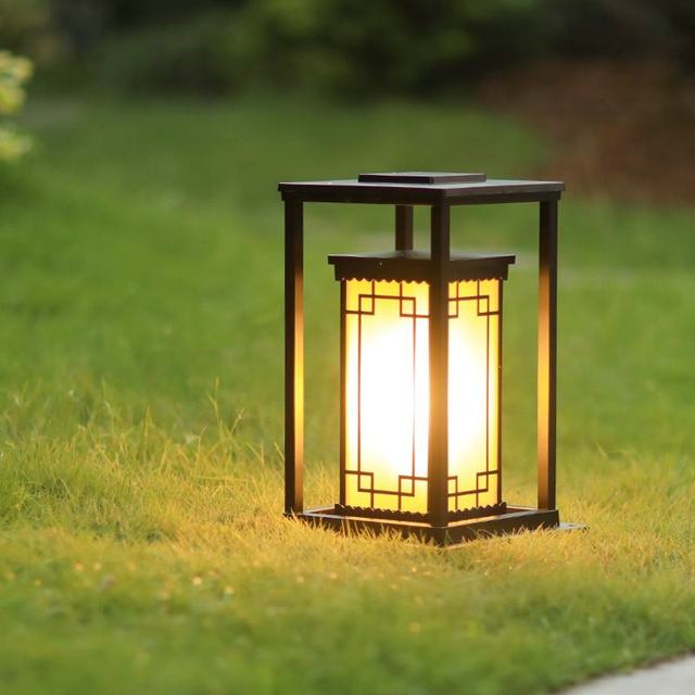 Solar Aluminum Bollard Lawn Lights IP55 Waterproof LED with Remote Control 360 Beam Angle for Outdoor Garden Pathway Landscape