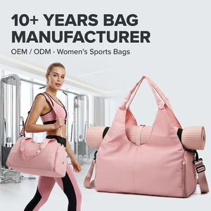 Borsa da ginnastica <span class=keywords><strong>rosa</strong></span> di lusso borsa da ginnastica da donna con Logo personalizzato con Logo tattico <span class=keywords><strong>borsone</strong></span> da palestra con supporto per tappetino Yoga e scomparto per scarpe - Product Image 1