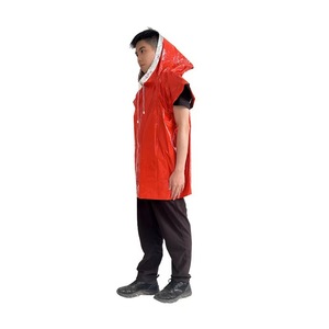Outdoor portable first aid adult <b>raincoat</b>, long, thickened for cycling, windproof, emergency hiking, multi-functional - Product Image 4