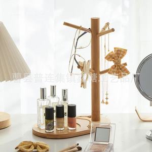 Bamboo Creative Draining Rack Oval Natural Wood Color Hanging <b>Kitchen</b> Sundries Storage Organizer - Product Image 1