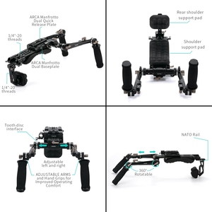 <span class=keywords><strong>TILTA</strong></span> TA-LSR-B <span class=keywords><strong>Rig</strong></span> d'épaule léger noir compatible avec les caméras BMPCC, avec plaque de base unique Manfrotto / ARCA - Product Image 1