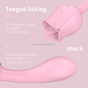 هزاز جنسي على شكل وردة رائج في إسبانيا لتحفيز نقطة G مع وظيفة تدليك ولعق البظر للنساء - Product Image 5