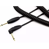 Câble de microphone pour instrument électrique, guitare, 24AWG OFC, faible bruit, prise plaquée or 14 pouces, interrupteur silencieux mono, jack PVC 6,5 mm