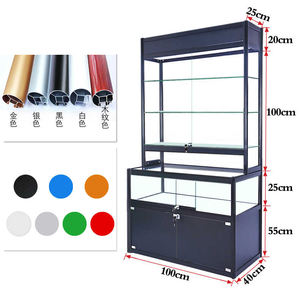 Usine directe lumière LED multicouche or aluminium verre <span class=keywords><strong>vitrine</strong></span> bon marché magasin de <span class=keywords><strong>d</strong></span>étail luminaires <span class=keywords><strong>vitrine</strong></span> à vendre - Product Image 3