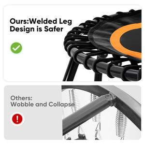 Rouser Fitness portatile Mini trampolino rotondo silenzioso rimbalzo stabile con manico regolabile in schiuma per bambini adulti che salta - Product Image 2