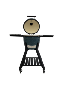 Barbecue <span class=keywords><strong>Kamado</strong></span> Royal MK16 Pro moderne en céramique, forme œuf, vert montagne brillant, en fonte, avec chariot, pour camping et usage extérieur - Product Image 2