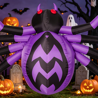Décorations gonflables d'Halloween de 9 pieds de large, décorations de jardin en forme d'araignée avec LED intégrées pour la cour, le jardin, les fêtes et la pelouse