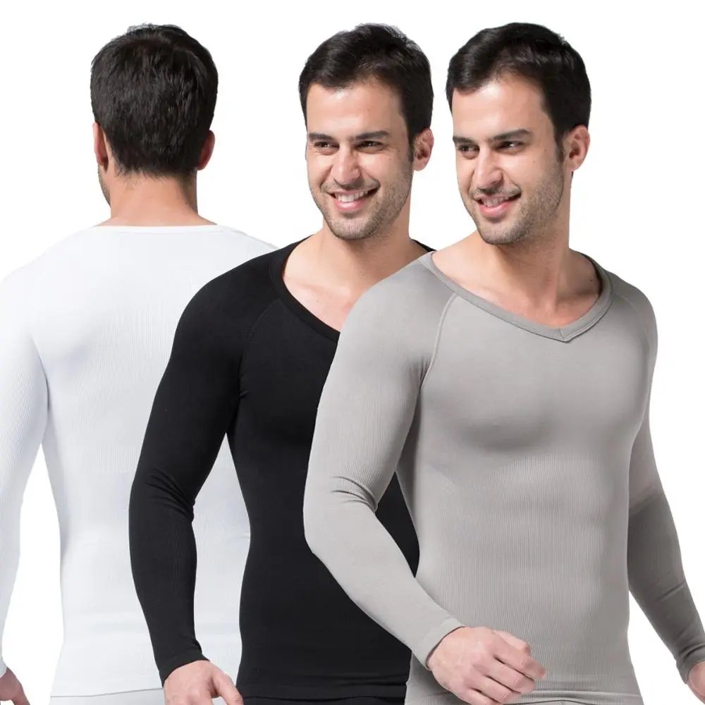 ZEROBODYS W021 Men's Compression Long Sleeves T-Shirts Slimming Undershirt Abs Slim Body Shaper