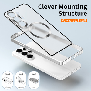 Funda Magnética Híbrida con Marco Metálico para Samsung Galaxy S26 S25 S24 Ultra A56 A36 A26 <span class=keywords><strong>A16</strong></span>, Carcasa Trasera Transparente Esmerilada de PC - Product Image 3