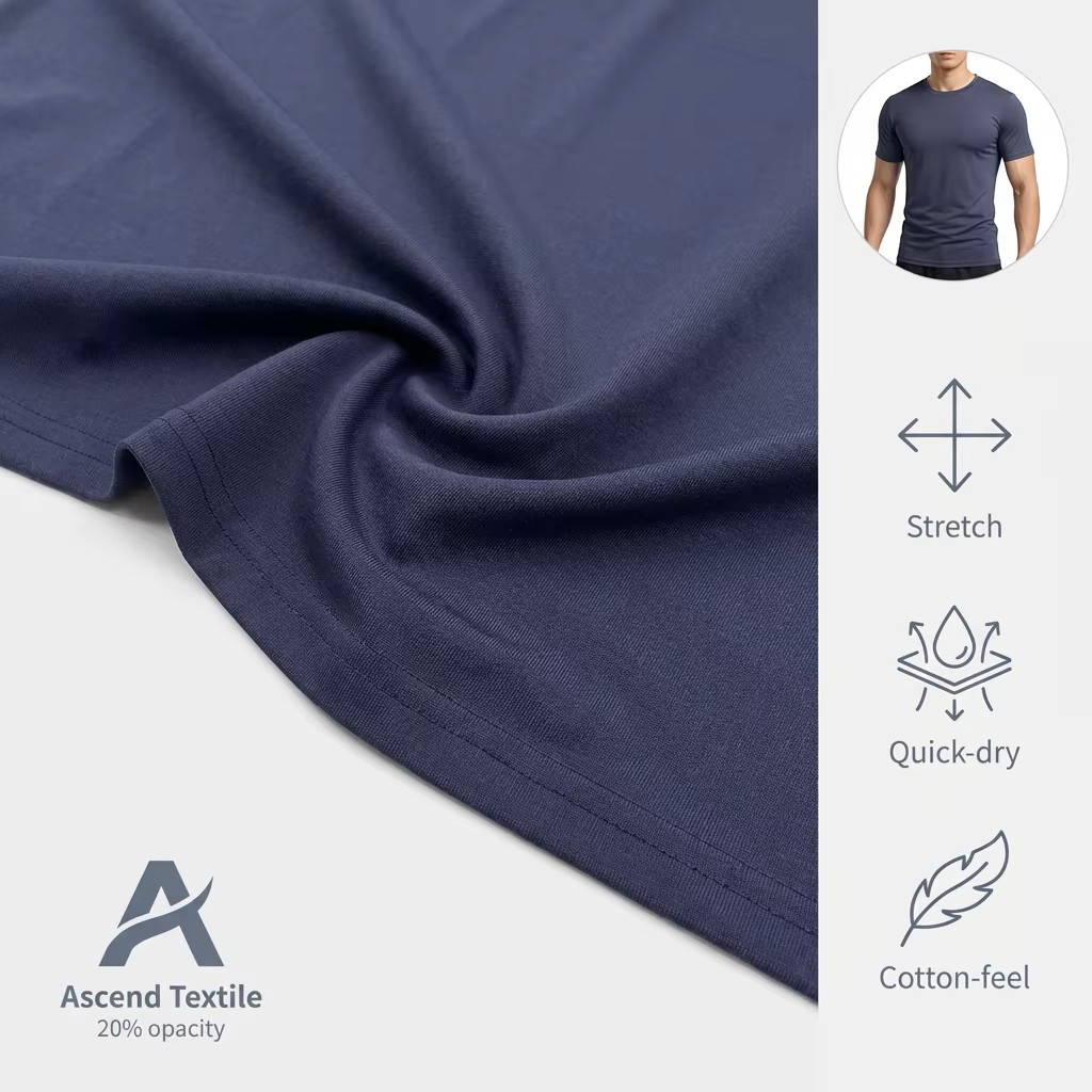 270GSM Eco-Friendly Cotton-feel 84% Nylon 16% Spandex Heavyweight Matte Soft Knit Textile for Premium Activewear& Sportswear