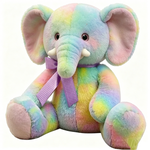 Peluche de perro labrador con degradado de arcoíris, suave y esponjoso, compañero de dormir para bebés. - Product Image 3