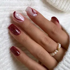 Uñas artificiales con diseño de alta calidad, uñas largas hechas a mano, superlujo