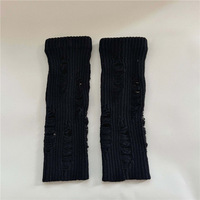 Chaussettes déchirées décontractées pour femme, respirantes en polyester, longueur genou, style JK empilé, simples et tendance