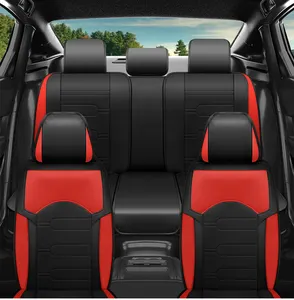 ملحقات داخلية للسيارة تصميم جديد غطاء جلد فاخر يناسب جميع المقاعد طقم كامل أغطية لمقاعد السيارة أغطية لمعظم السيارات ذات الخمس مقاعد