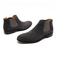 OEM / ODM Lace-Up Grosir Kustom Suede Bot Pria Pergelangan Kaki Sepatu Kulit