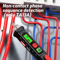 Detector de Voltaje Sin Contacto TASI TA13A 3 en 1, Detector de Circuitos de CA de 12 V a 1000 V con Lápiz de Secuencia de Fase, Garantía de 1 Año