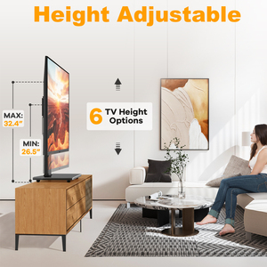 TAVR Base de support <span class=keywords><strong>TV</strong></span> universelle ultra résistante pour téléviseurs de 37 à 75 pouces pouvant supporter jusqu'à 110 lb, support <span class=keywords><strong>TV</strong></span> de table robuste et réglable en hauteur - Product Image 5