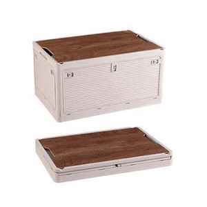 Caixa de Armazenamento Portátil Quadrada Estilo Europeu Anjuny, Durável, Impermeável, Empilhável, Moldada por Injeção em Madeira PP para Brinquedos de Carro - Product Image 1