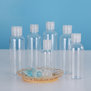 Vente en gros de flacons cosmétiques en PET transparent de 120 ml avec bouchon à clapet, emballage cosmétique rechargeable pour les soins de la peau et des cheveux - Product Image 5