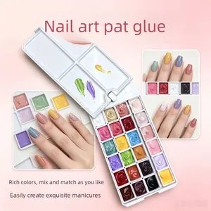 18/24Color Wash-Free Painting Gel Nail Art Gradient Color DIY Design <b>UV</b>/LED Gel Quick Flower <b>Paint</b> Engraving Gel Nail Polish - Product Image 1