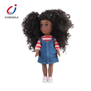 New arrival 14 inch fashion plastic african black dolls