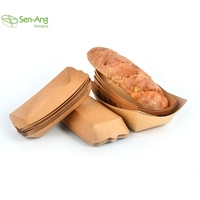 Senang02 Barquette alimentaire écologique en papier kraft, type clamshell, pour sushi, snacks, gaufres bulles, biscuits, sucre - Couleurs personnalisables