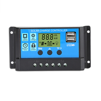 Contrôleur de charge solaire PWM Jesudom 12V/24V Auto 30A/20A/10A avec écran LCD, puissance PV max. 720W, hors réseau, pour batteries au plomb/gel