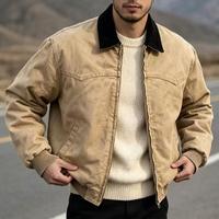 Blouson d'hiver pour homme en polyester personnalisé, style vintage, coupe slim, denim Detroit vintage