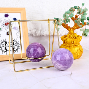 Sphères de cristal en vente en gros, sphère de cristal de lépidolite violette naturelle pour la décoration - Product Image 5