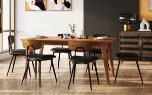 Chaise de salle à manger d'intérieur moderne du milieu du siècle Design simple avec couverture en <span class=keywords><strong>bois</strong></span> naturel et cuir pour la maison et l'intérieur - Product Image 6