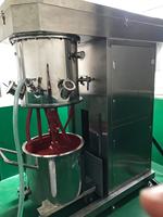 Mélangeur planétaire double sous vide 100L à levage hydraulique pour mélange de produits à haute viscosité, scellant silicone, revêtement, contrôle automatique de haute précision