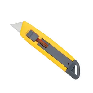 Cuchillo <span class=keywords><strong>DE</strong></span> <span class=keywords><strong>SEGURIDAD</strong></span> cuchillo <span class=keywords><strong>de</strong></span> utilidad <span class=keywords><strong>retráctil</strong></span> automático mango <span class=keywords><strong>de</strong></span> plástico caja <span class=keywords><strong>de</strong></span> agarre antideslizante cuchillo cortador <span class=keywords><strong>de</strong></span> cartón personalizado <span class=keywords><strong>de</strong></span> fábrica RX009 - Product Image 1