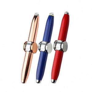 Hot-Selling Fidget Spinner Stress Relief Metal Ballpoint Pen <b>Led</b> Light Gel With Logo Custom Pens for Giving As a Gift - Product Image 3